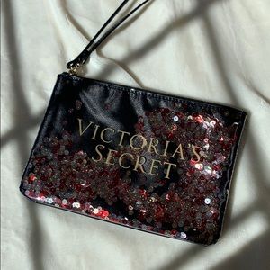 Victoria’s Secret Sequin pink/gold/black wristlet